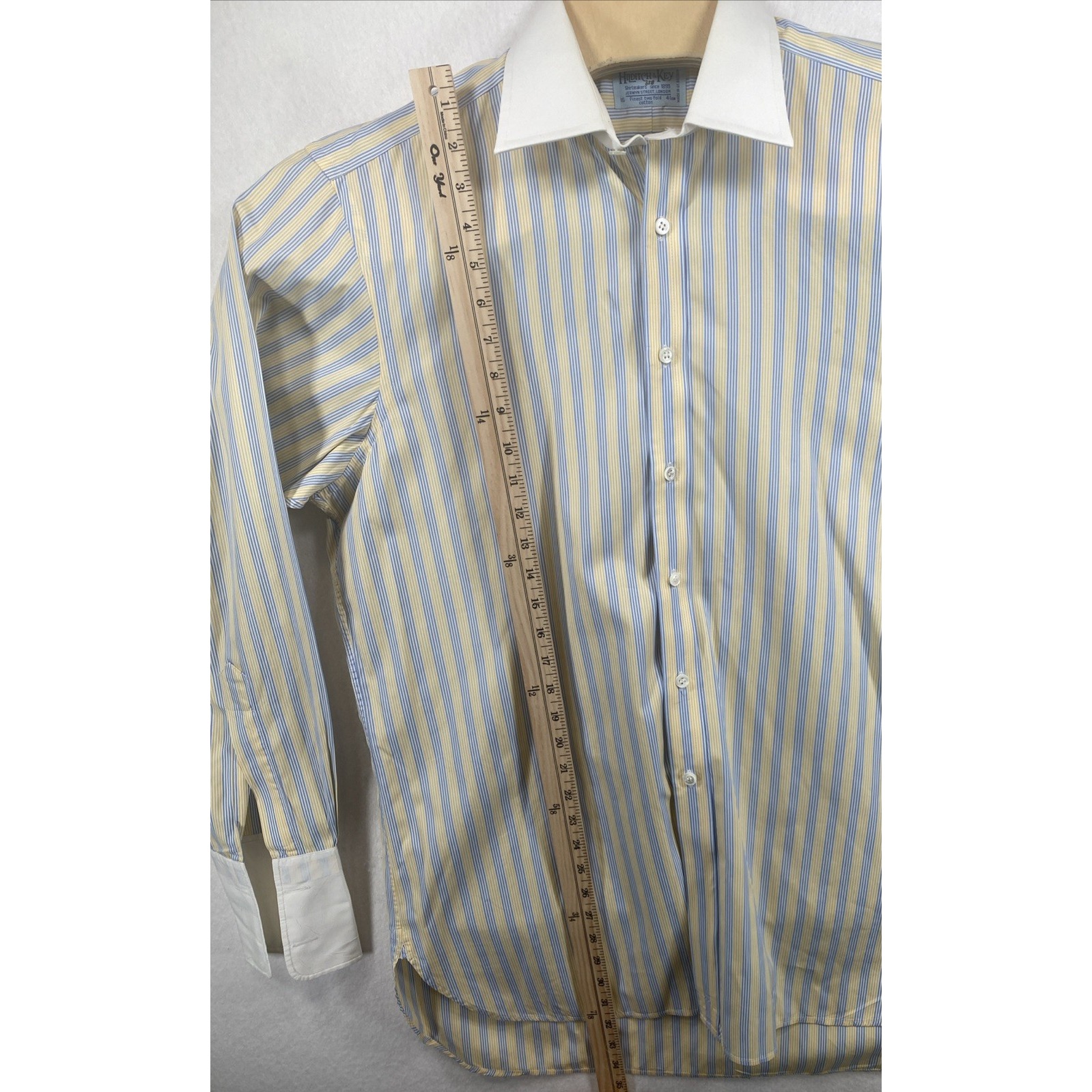 Vintage Hilditch & Key Shirt Men 16 Dress Formal Button Up French Cuff C83 — image 3 of 6